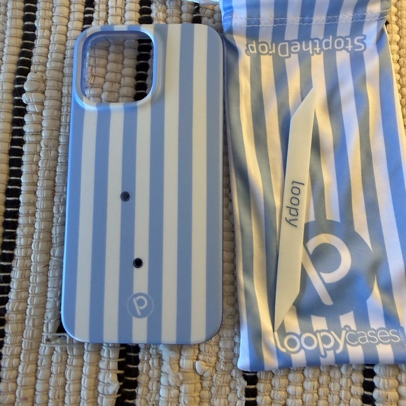 Loopy Case Sky Blue and White Striped Phone Cover - Picture 2 of 4
